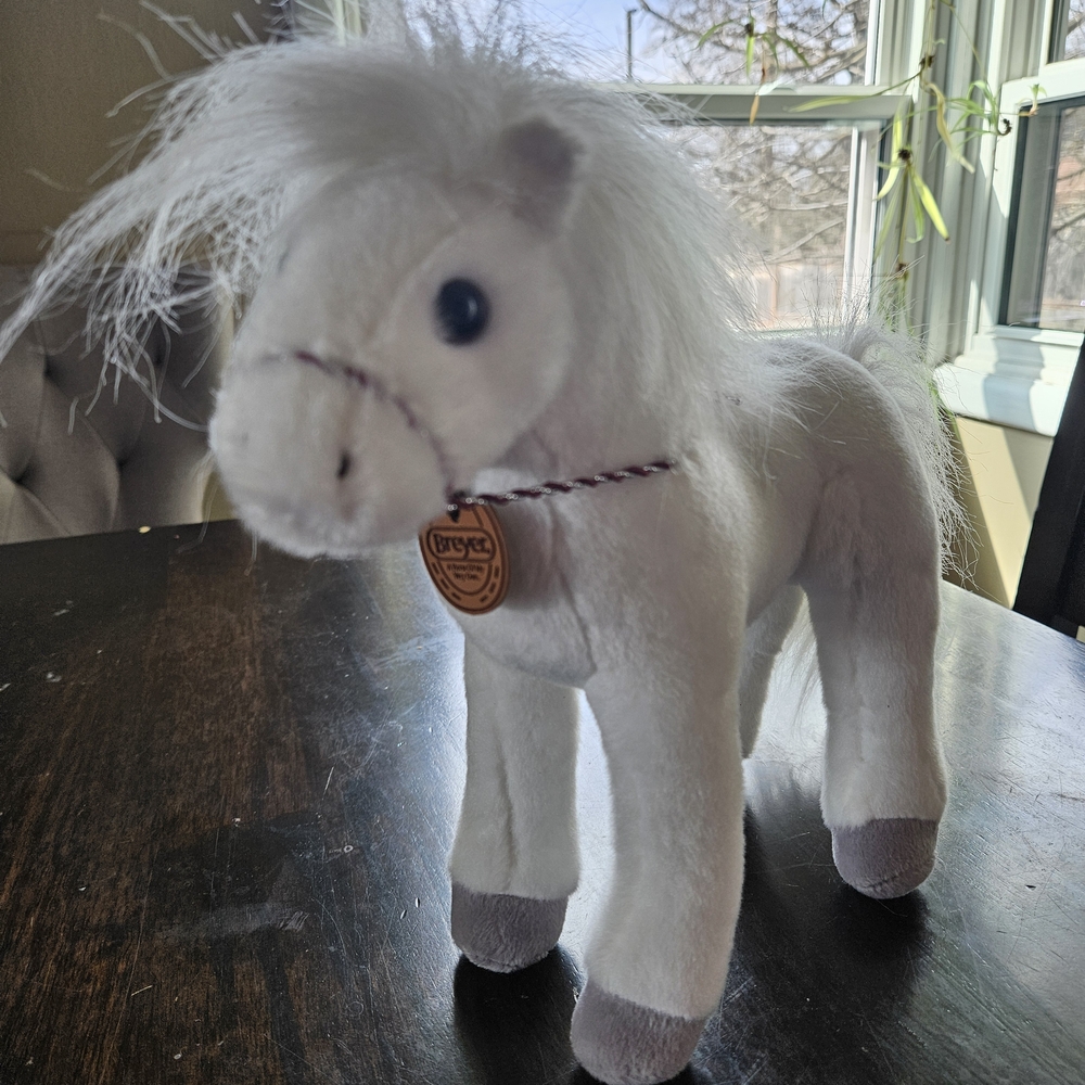 Breyer White Plush Pony with Gray Hooves and Fluffy Mane